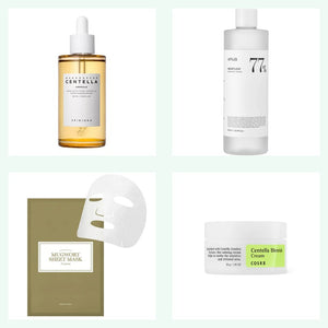 Centella, Heartleaf and Mugwort K-beauty calming products — SKIN1004, Anua, COSRX, I'm From