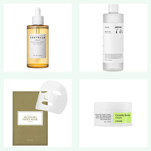 Centella, Heartleaf and Mugwort K-beauty calming products — SKIN1004, Anua, COSRX, I'm From