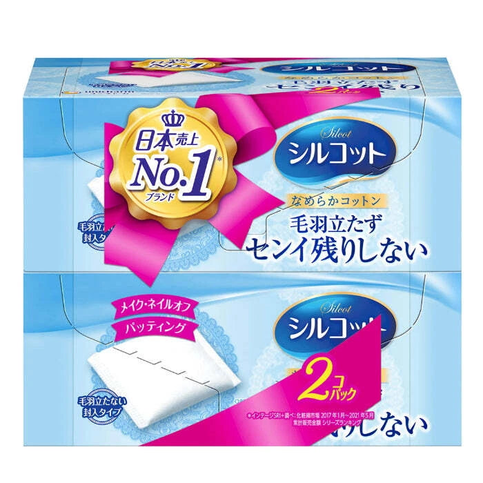 Unicharm Silcot Super Soft Facial Cotton 82 Sheets x 2 Boxes