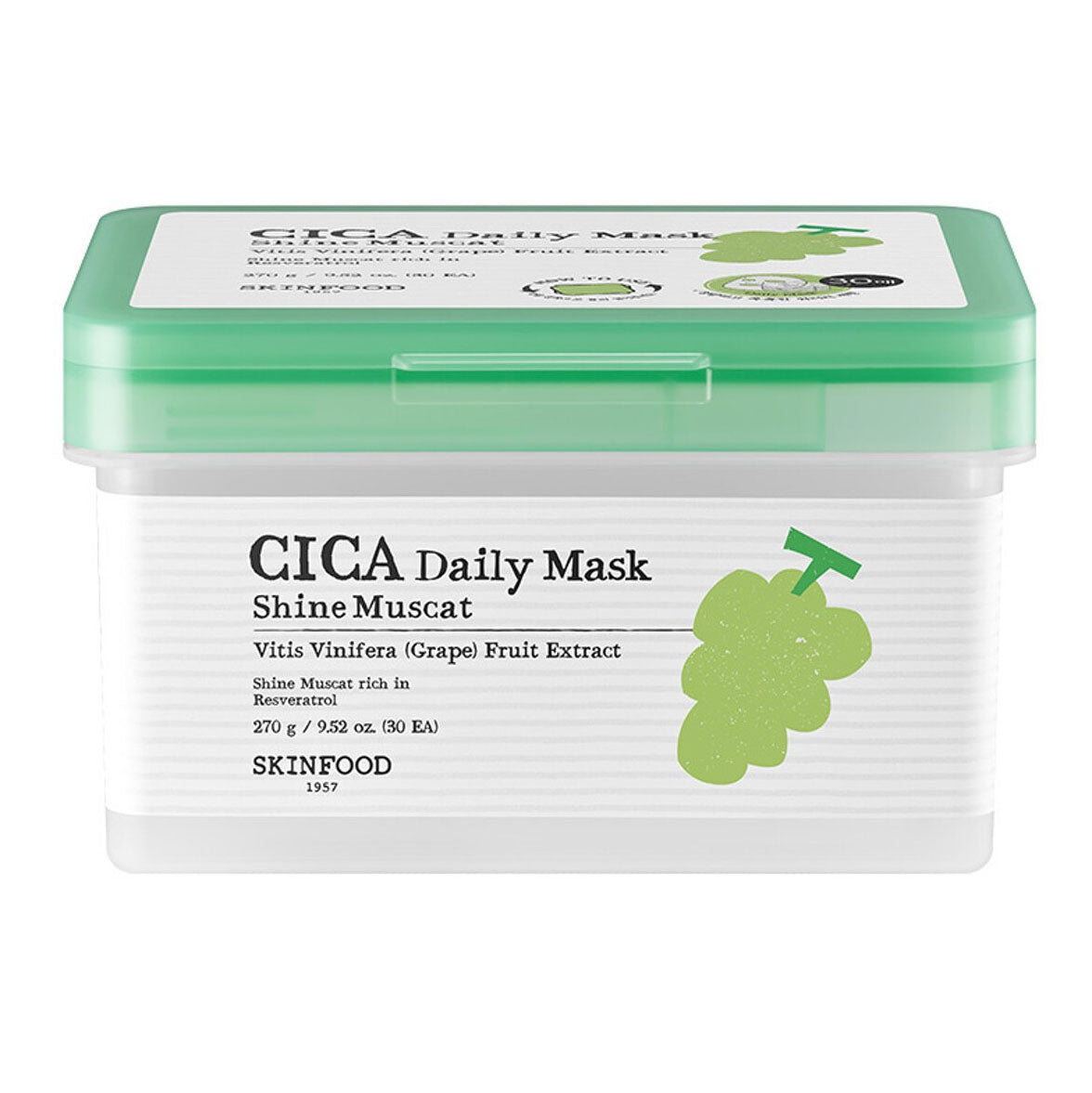 Skinfood Shine Muscat Cica Daily Mask 270g (30ea) - Image 1