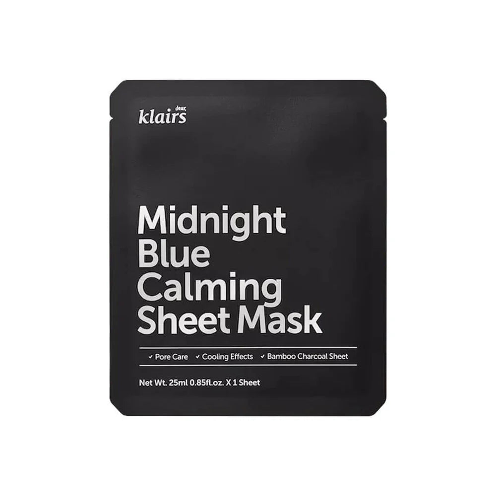 dear, klairs   MIDNIGHT BLUE CALMING SHEET MASK 25ML